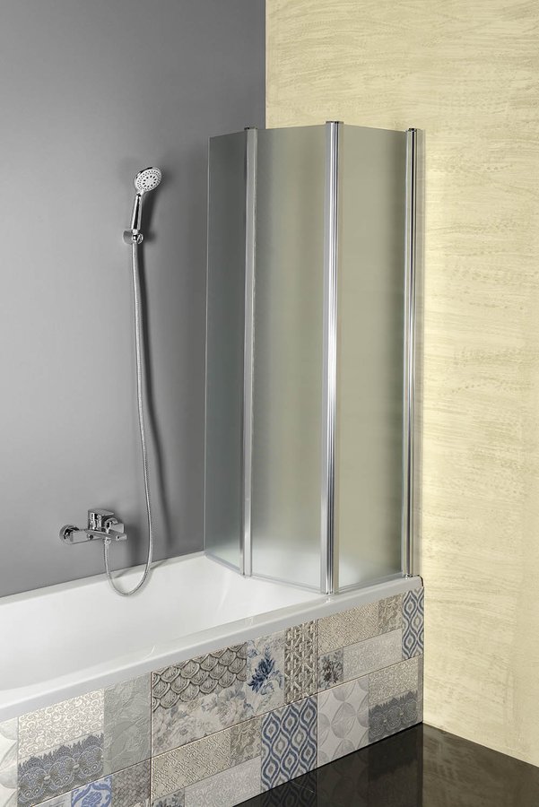 VANDA vanová zástěna skládací 1000x1400 mm, chrom, sklo matné AQ1140