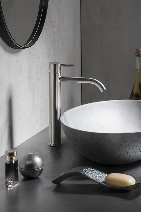 MINIMAL stojánková umyvadlová baterie vysoká, nerez mat MI202