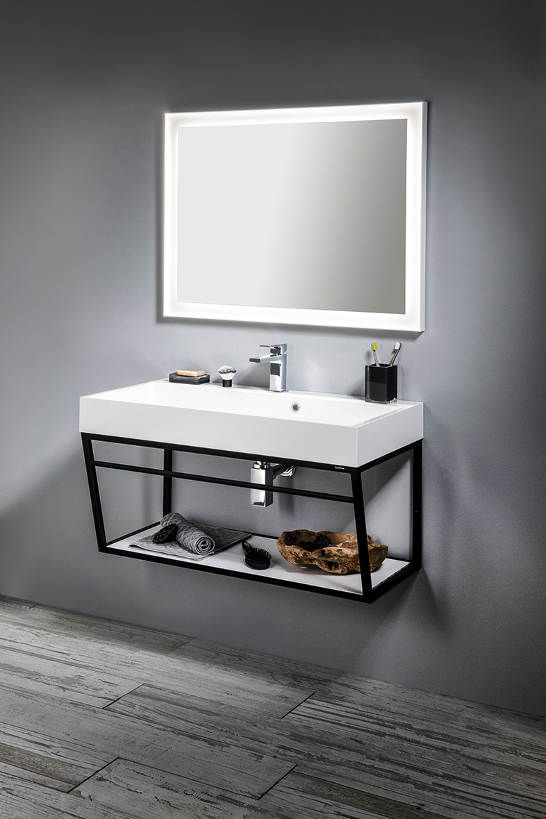 FLUT zrcadlo s LED podsvícením 90x70cm, bílá FT090