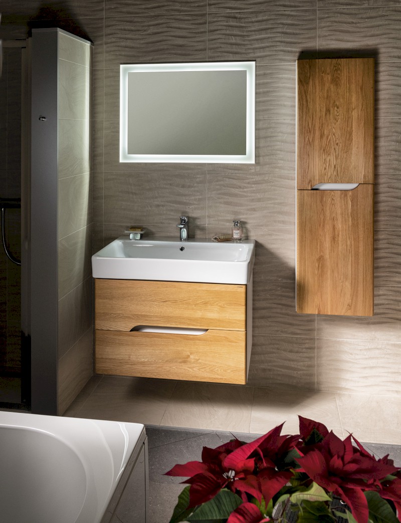 FLUT zrcadlo s LED podsvícením 60x80cm, bílá FT060