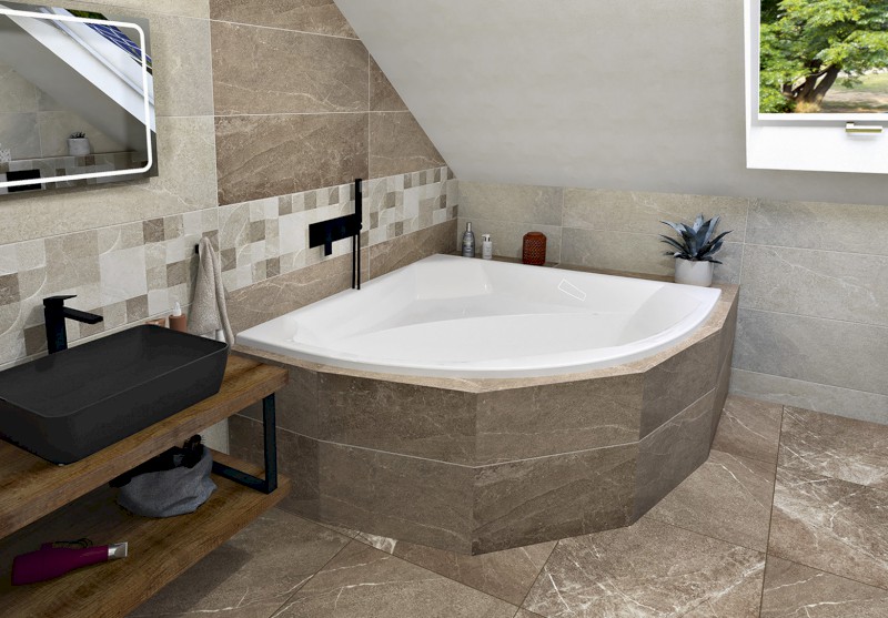 ROSANA rohová vana 140x140x49cm, bílá 64119