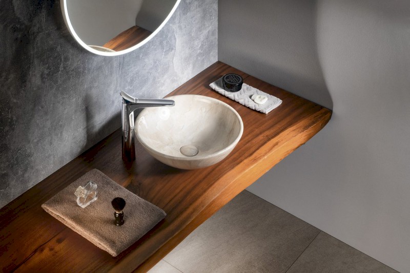 DALMA keramické umyvadlo na desku, Ø 42cm, marfil MM127