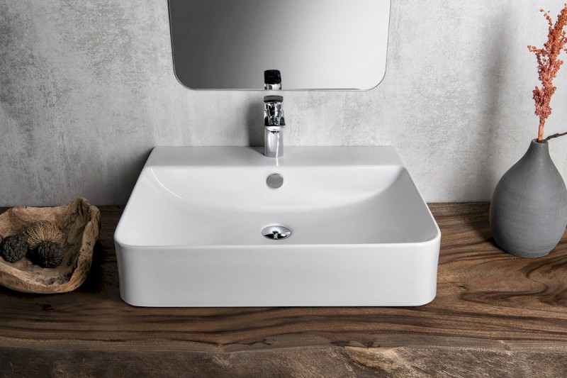 SOTT AQUA keramické umyvadlo závěsné/na desku, 61x50cm, bílá 10SQ51061