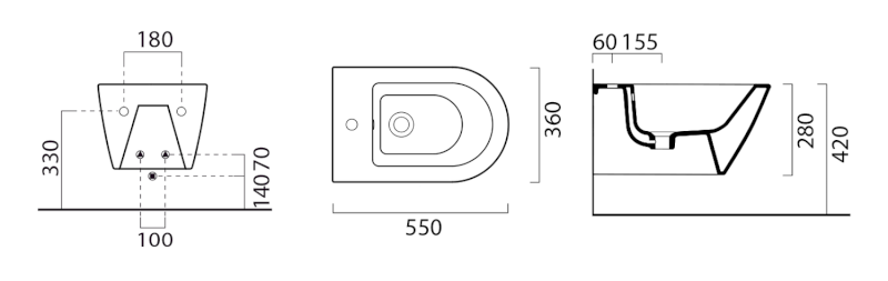 NORM bidet závěsný, 36x55cm, bílá ExtraGlaze 8665111