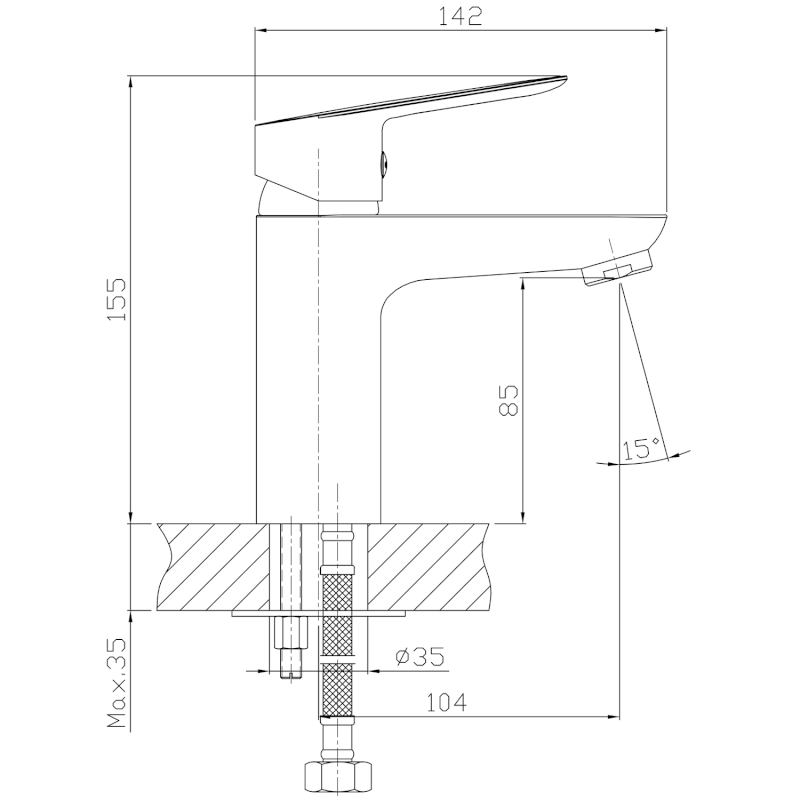 LOTTA stojánková umyvadlová baterie, chrom LT602
