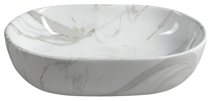 DALMA keramické umyvadlo na desku, 59x42cm, carrara MM417