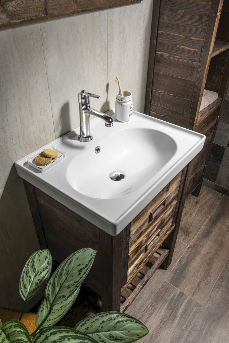 BRAND umyvadlová skříňka 56x83x43cm, mořený smrk BA068S