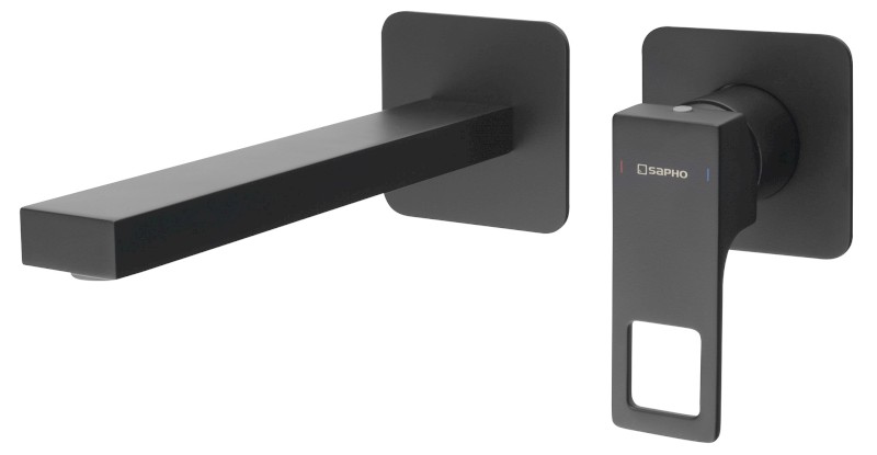 FORATA podomítková umyvadlová baterie, délka hubice 21,5cm, černá mat FT118/15