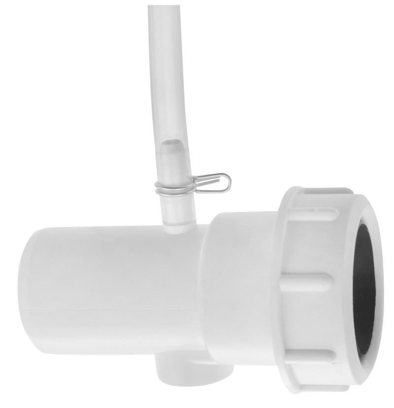 FOLLOW ME sprchová průchodka s odvodněním na okraj vany vč. hadice a drenážního kusu, kulatá, černá mat PD46713