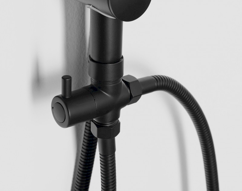 KERA sprchový sloup s napojením na baterii, černá mat SL435