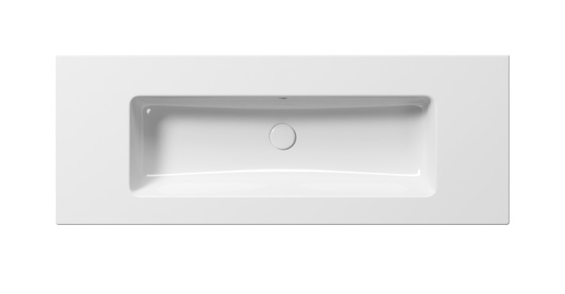 PURA keramické umyvadlo Slim 122x46cm, bez otvoru, bílá ExtraGlaze 8887011
