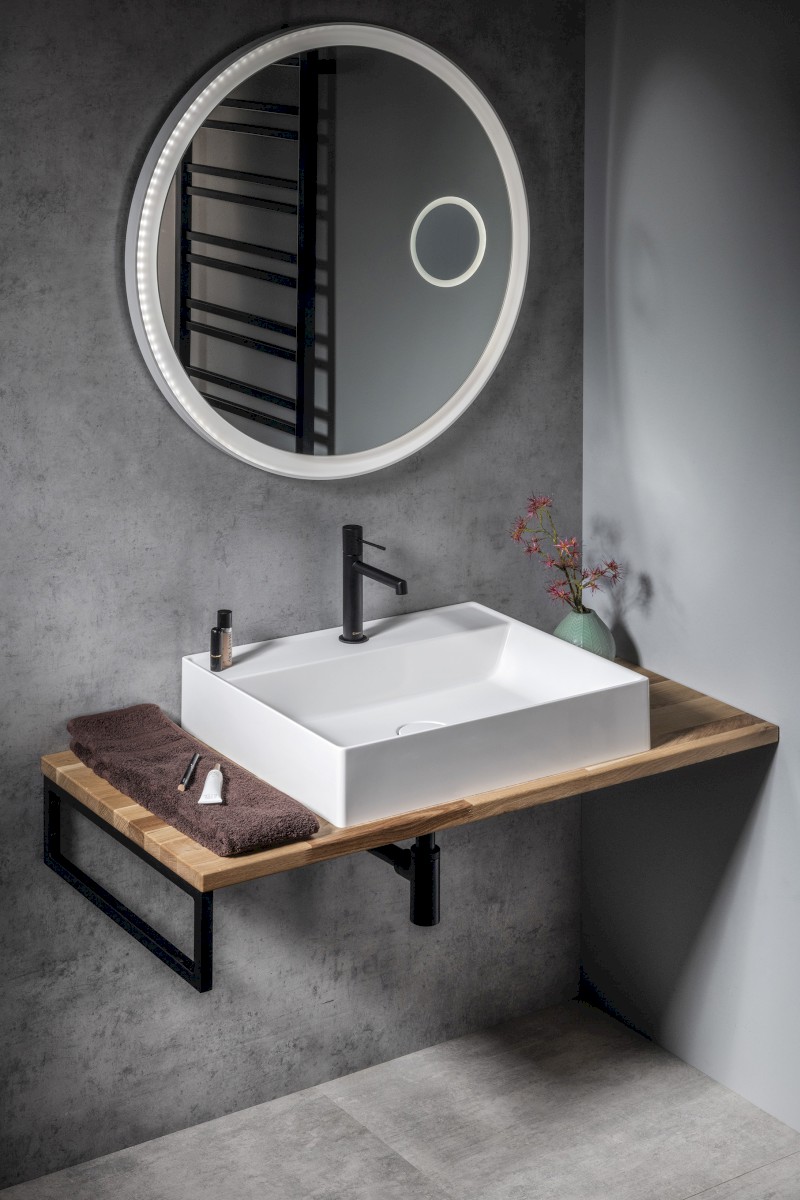 TWIG umyvadlo, litý mramor, 60x47cm, kryt výpusti, bílá TW060