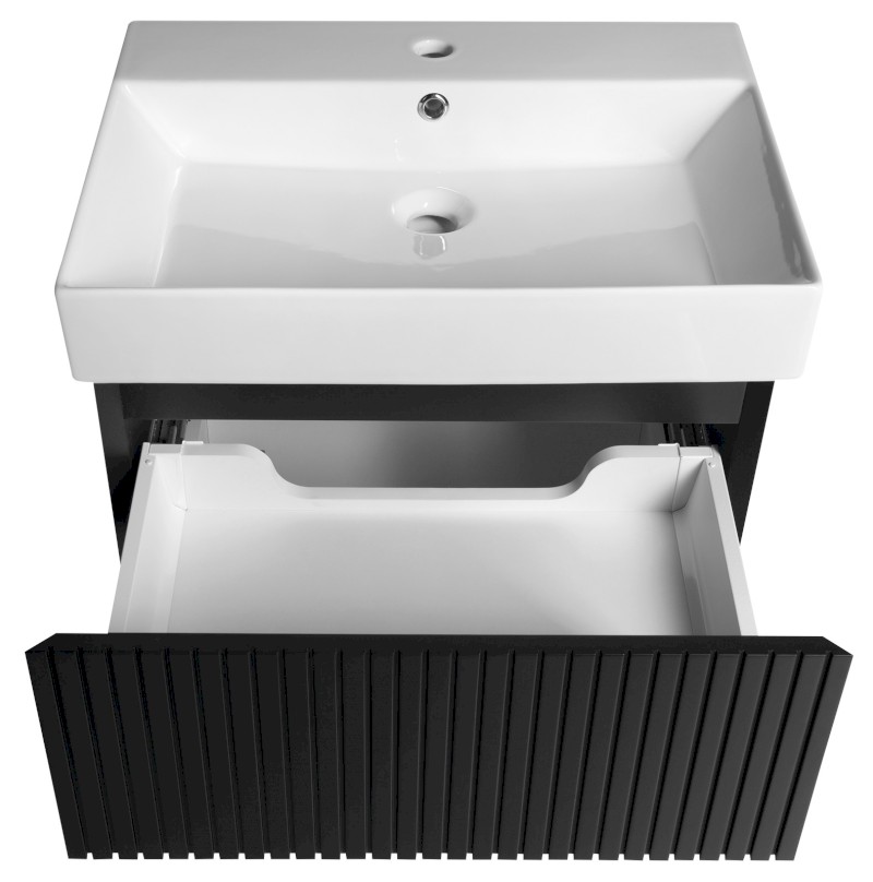 FILENA umyvadlová skříňka 57x51,5x43cm, černá mat strip FID1260BS