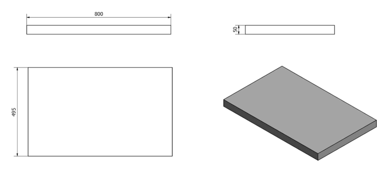 AVICE deska pod umyvadlo 80x50cm, tl.5cm, dub Rover AV084