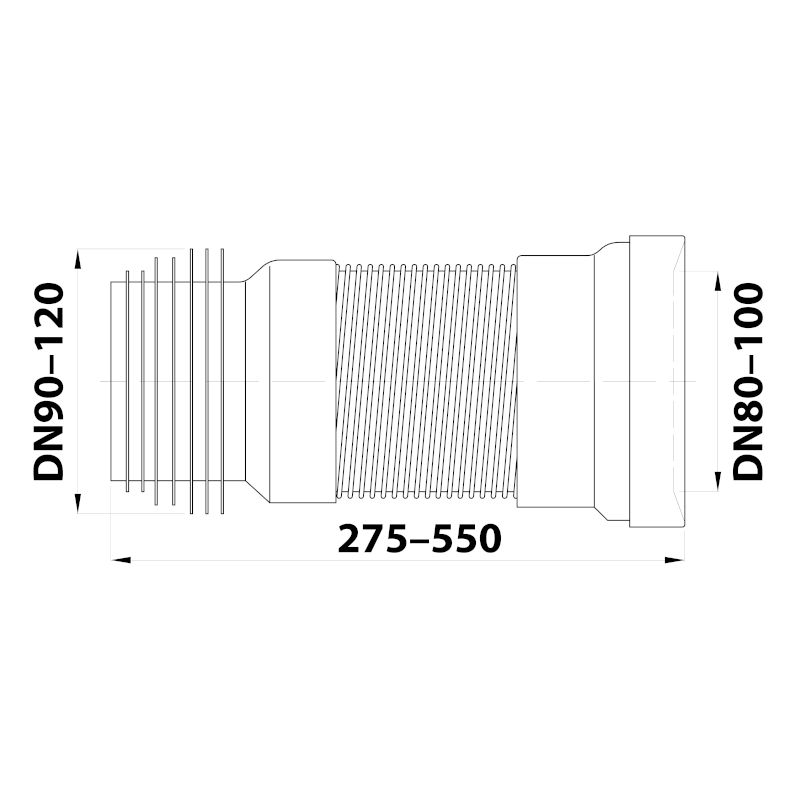 WC roztažitelné flexi dopojení, 275-550mm 159.325.0