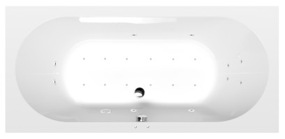 LEVANA hydromasážní vana, 170x80x39cm, Active Hydro-Air, chrom 71745.2010