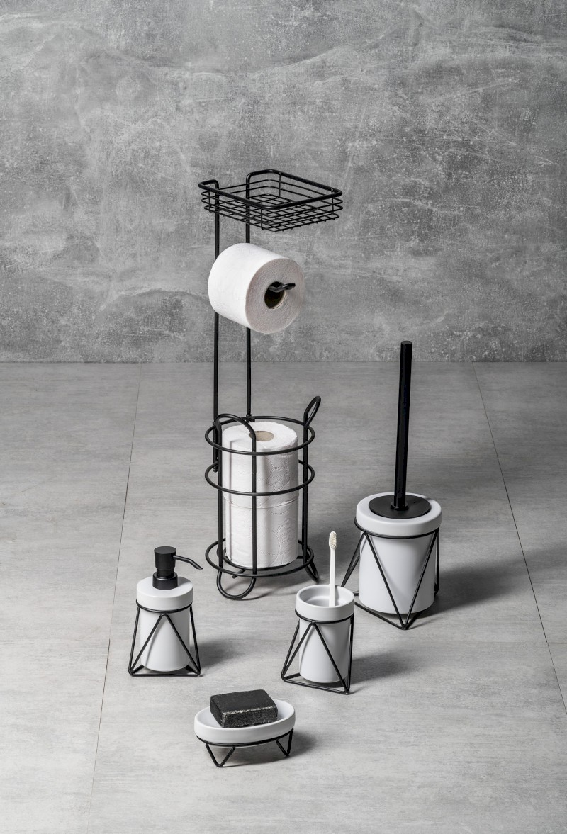 MILA mýdlenka na postavení, černá/keramika 2163301