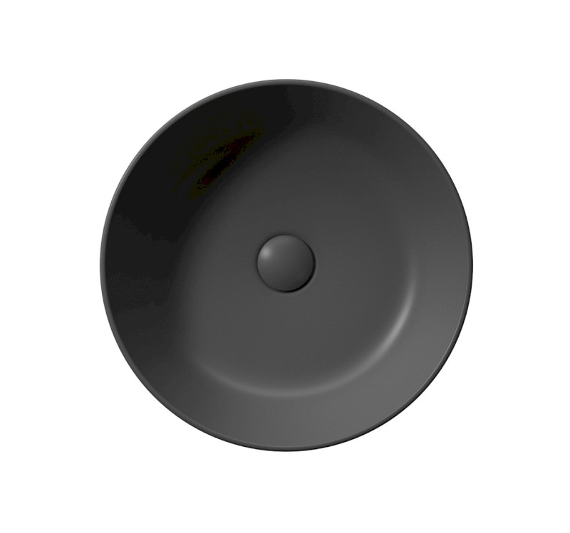 KUBE X keramické umyvadlo na desku, průměr 40cm, černá mat 942626