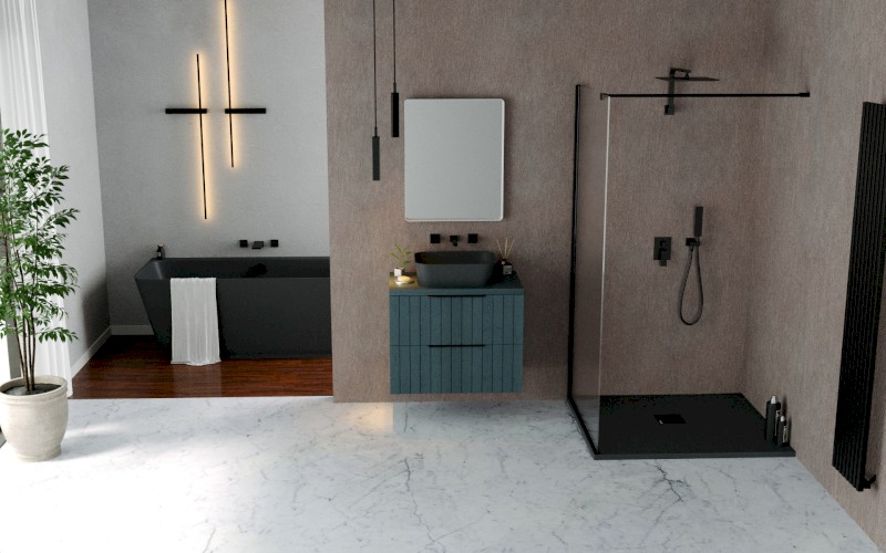 FLEXIA vanička z litého mramoru s možností úpravy rozměru, 90x90cm, antracit mat 71546.51