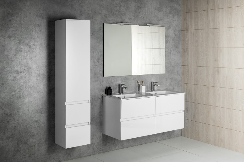 SLIM keramické dvojumyvadlo, nábytkové, 120x46,5cm, bílá 1601-120