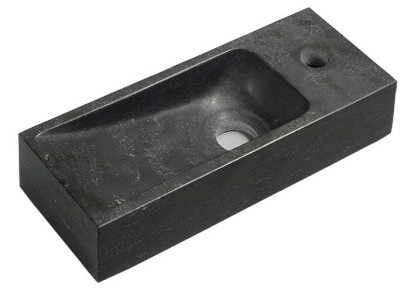 BLOK kamenné umývátko 38x14cm, baterie vpravo, antracit 2401-31