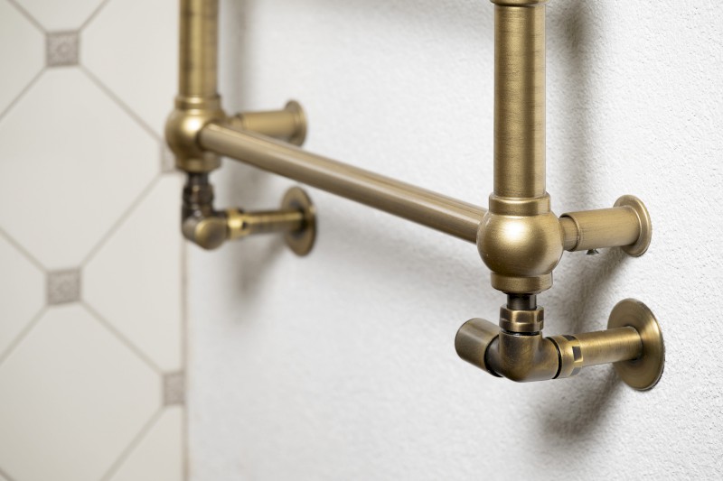 CORNER SIMPLY připojovací sada ventilů triaxiální, pravé provedení, bronz TM1248