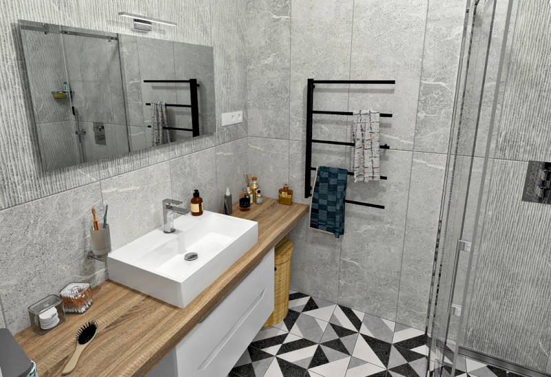 SLICE sušák osušky, 520x790mm, černá mat SN883