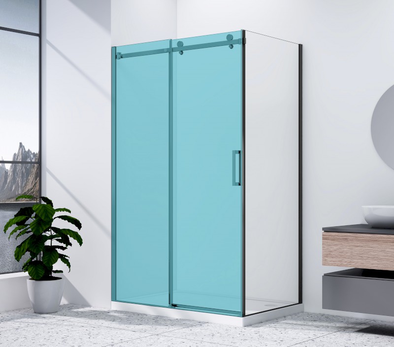 DRAGON BLACK boční stěna 800mm, čiré sklo GD7280B