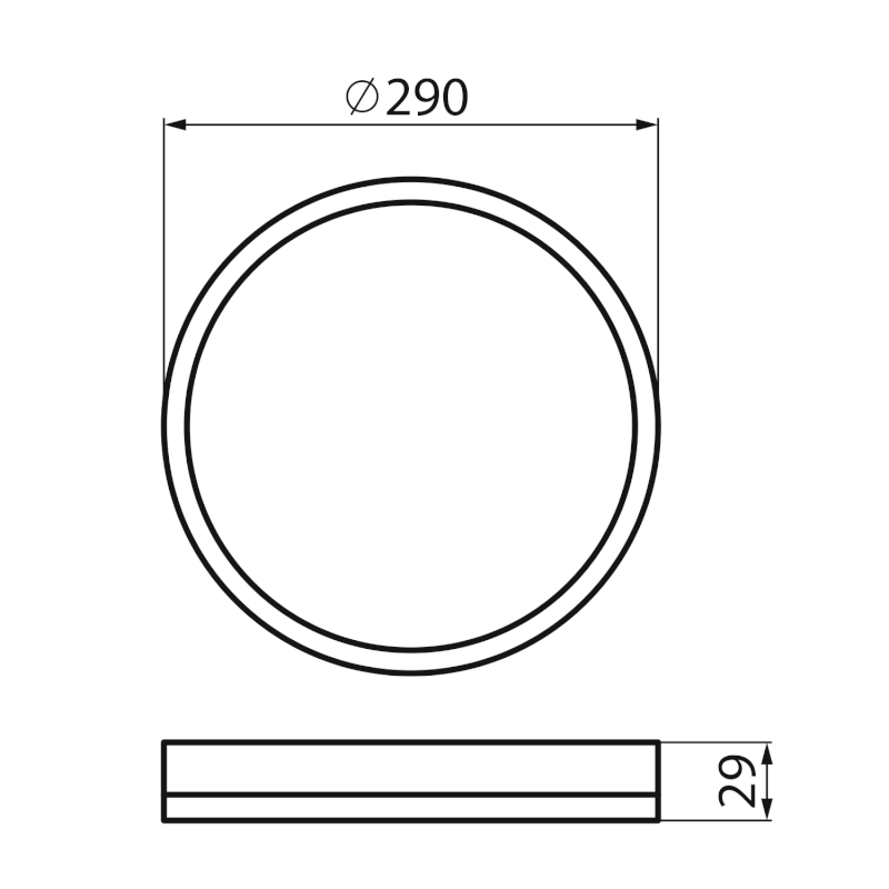 AZPO stropní LED svítidlo, ø 290mm, 18,5W, IP54, černá mat 31503