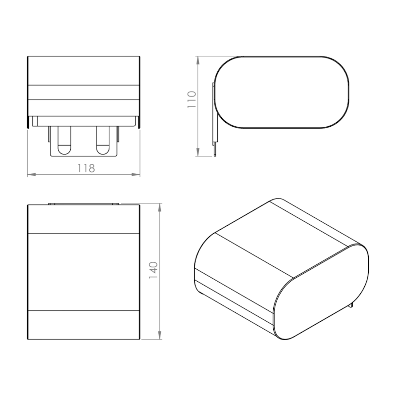 OUTLINE držák toaletního papíru s krytem, chrom 322513