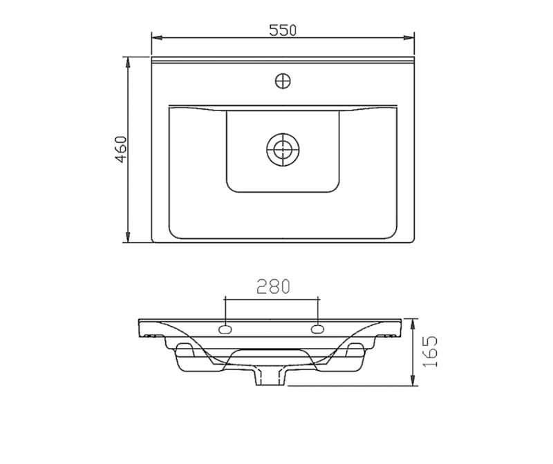SAVA 55 keramické umyvadlo nábytkové 55x46cm, bílá 2055