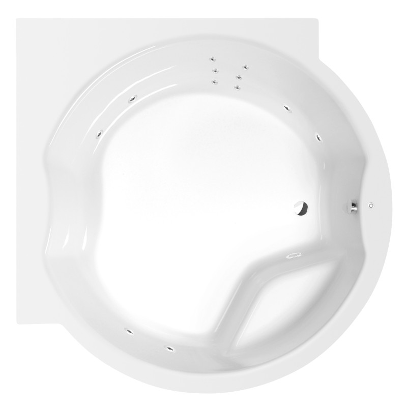 ROYAL CORNER hydromasážní vana, 173x173x49cm, Attraction Hydro, chrom 74211.3010