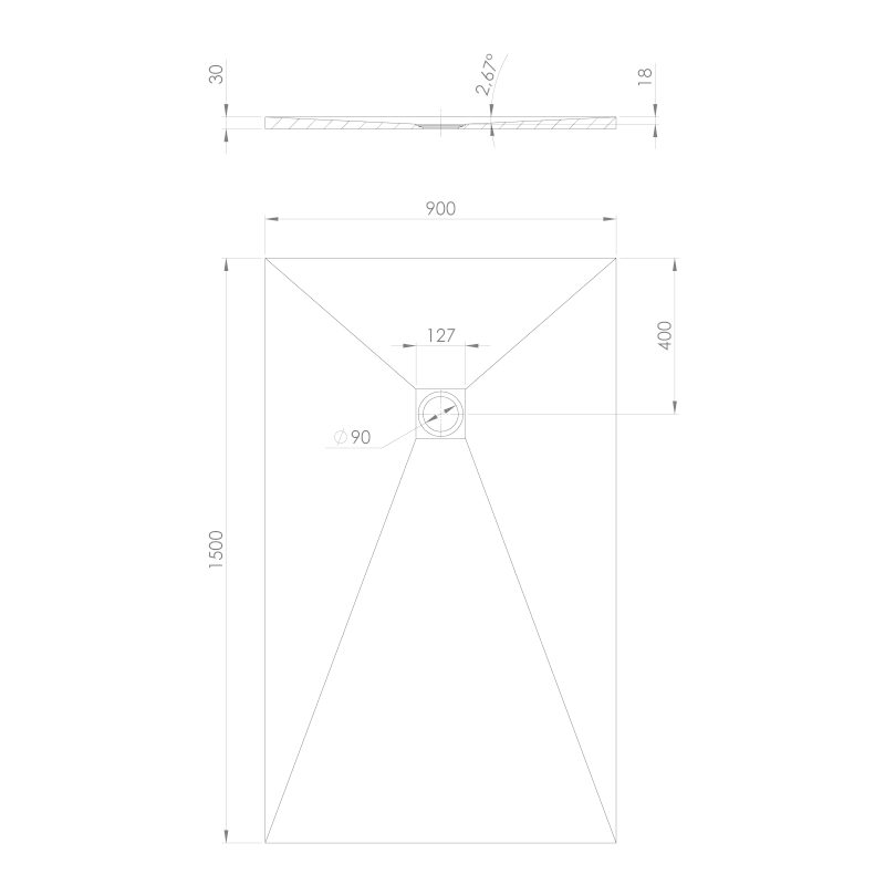 TRENECA vanička z litého mramoru s možností úpravy rozměru, 150x90cm, bílá mat 84310.11