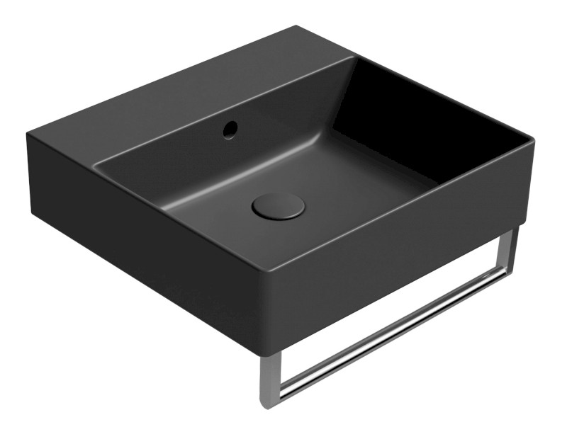 KUBE X keramické umyvadlo 50x47cm, bez otvoru, černá mat 9430026