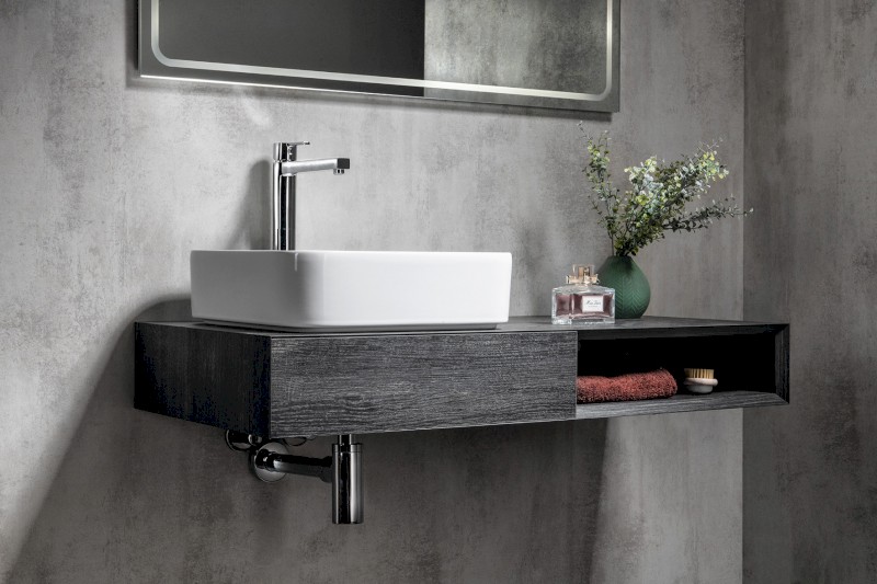 BLADE keramické umyvadlo na desku, 40x40cm, bílá WH050