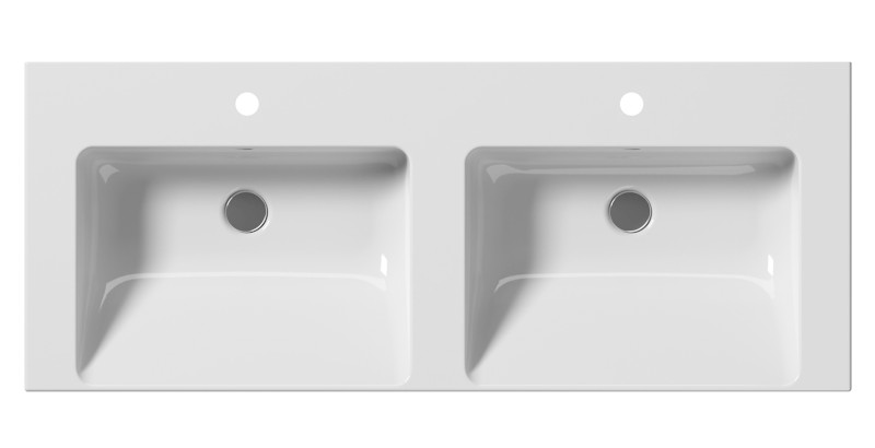 NORM keramické dvojumyvadlo 125x50cm, bílá ExtraGlaze 8627111