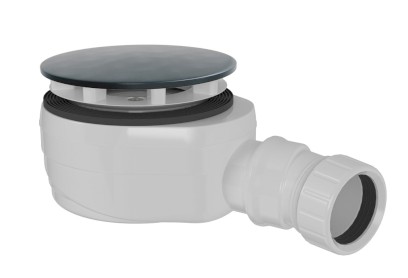 Vaničkový sifon, průměr 90mm, DN40, nízký, krytka gun metal 17916GM
