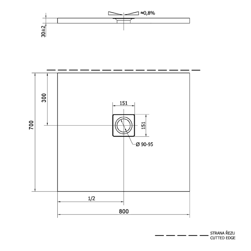 FLEXIA vanička z litého mramoru s možností úpravy rozměru, 80x70cm 11241