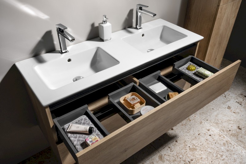 EZARA dvojumyvadlová skříňka 120x55x46cm, dub cuneo EZ121-2525