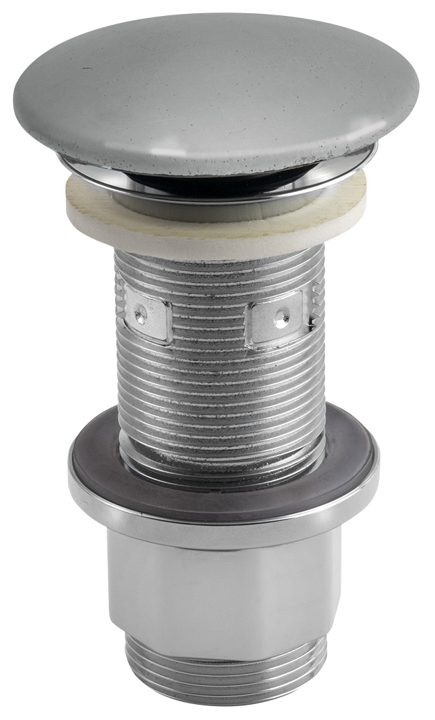 Umyvadlová výpust 5/4“, click-clack, betonová zátka, 10-80mm, šedá pololesk AS917