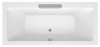 CASCATA hydromasážní vana, 185x85x45cm, kaskáda nerez, Highline Hydro, chrom 73836.100.5010