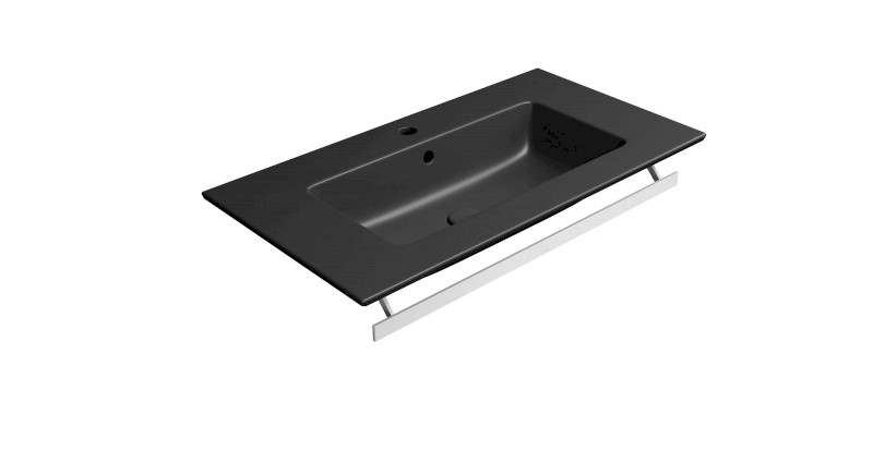 PURA keramické umyvadlo Slim 82x46cm, černá mat 8885126