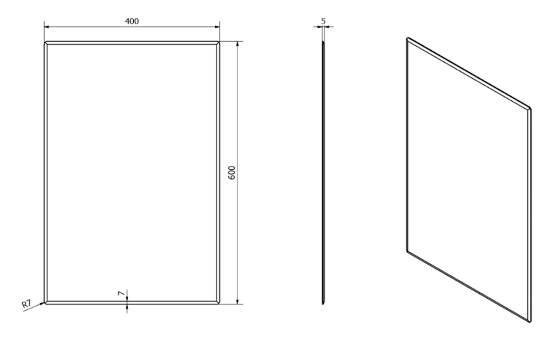 ACCORD zrcadlo s fazetou 40x60cm, CU free MF422