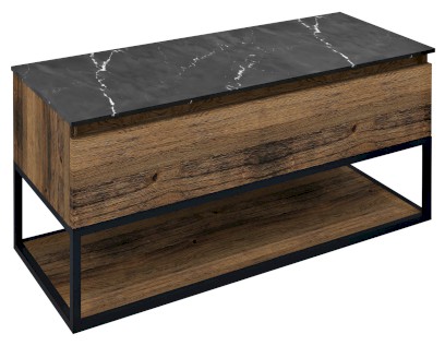 SKARA umyvadlová skříňka 100x50x45cm, černá mat/dub collingwood CG009-1919