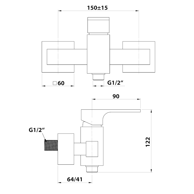 FORATA nástěnná sprchová baterie, chrom FT011