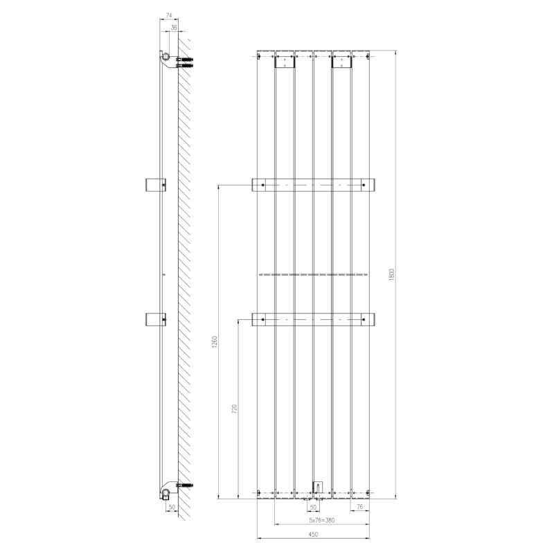 COLONNA otopné těleso 450x1800mm, pískovec IR148S