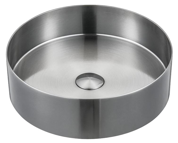 AURUM nerezové umyvadlo na desku, průměr 38cm, včetně výpusti, nerez mat AU401