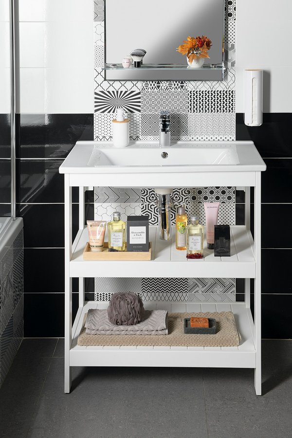 ETIDE policová umyvadlová skříňka 71,5x85x44 cm, bílá mat ET720