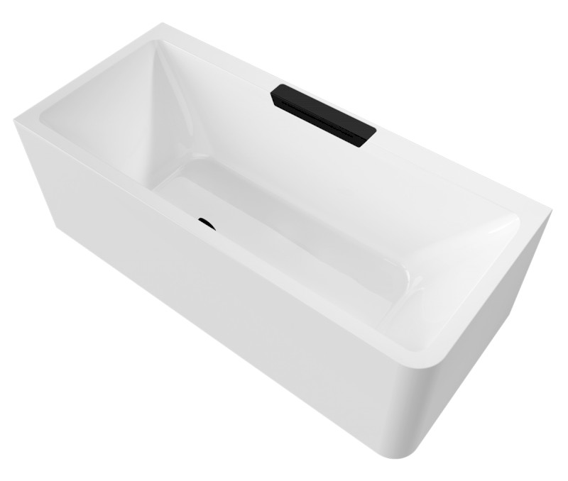 CASCATA L MONOLITH obdélníková vana 180x80x60cm, kaskáda černá 73836ML.102