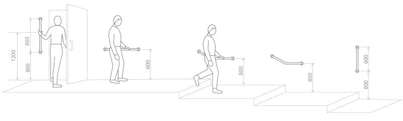 HANDICAP madlo rovné 300mm, bílá XH507W